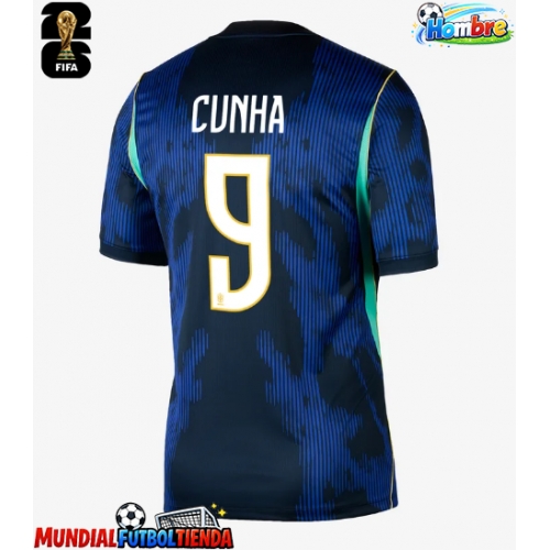 Camiseta Brasil Matheus Cunha #9 Segunda Equipación Replica Mundial 2026 mangas cortas
